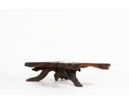 Coffee table in rosewood root brutalist design 1950