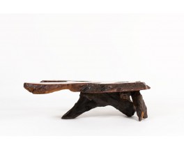 Coffee table in rosewood root brutalist design 1950