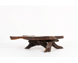 Coffee table in rosewood root brutalist design 1950