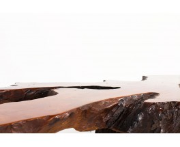 Coffee table in rosewood root brutalist design 1950