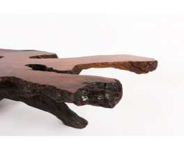 Coffee table in rosewood root brutalist design 1950