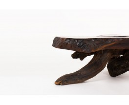 Coffee table in rosewood root brutalist design 1950