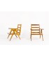 Armchairs in oak with slat 1950 set of 2