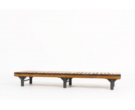 Bench in metal and ash slat 1950