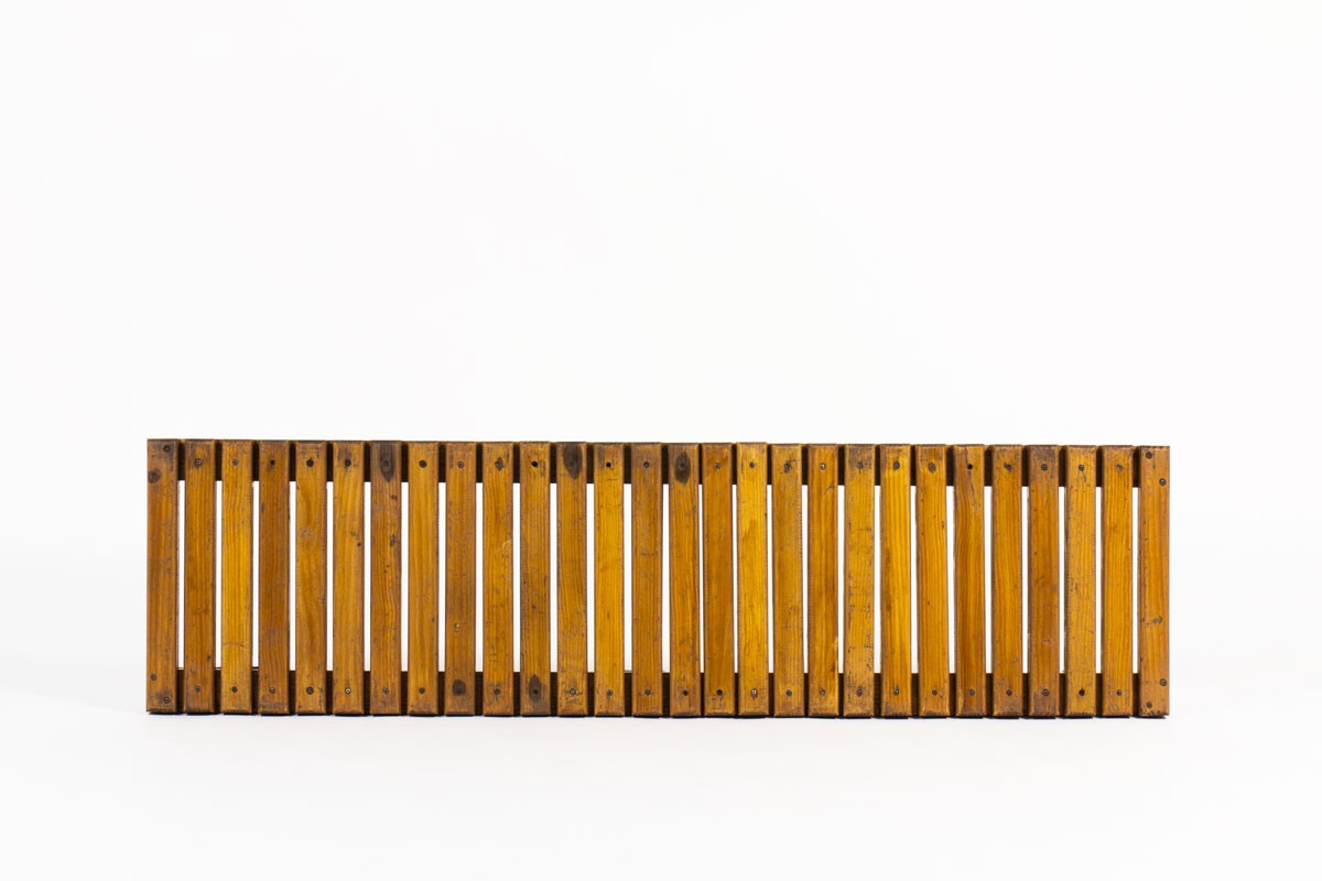 Bench in metal and ash slat 1950