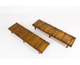 Bench in metal and ash slat 1950