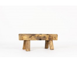 Bench in oak small model brutalist design 1950