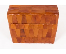 Ottoman chest model Patchwork in brown patinated leather edition De Sede 1960