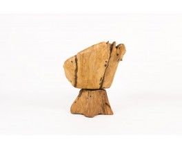 Armchair in olive tree root brutalist design 1950