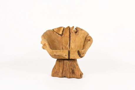 Fauteuil racine d'olivier design brutaliste 1950