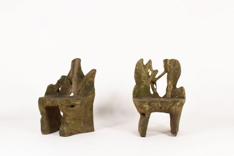 Fauteuils en racine de teck design brutaliste 1950 set de 2