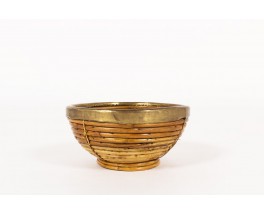 Fruit basket in rattan and brass 1950