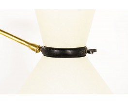 Wall light with brass counterweight and diabolo lampshade edition Lunel 1950