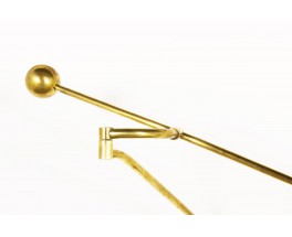 Wall light with brass counterweight and diabolo lampshade edition Lunel 1950