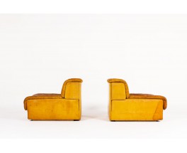 Low chairs model DS11 in leather edition De Sede 1970 set of 2