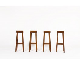 Bar stools in oak 1950 set of 4