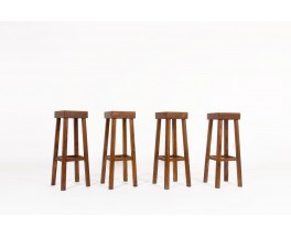 Bar stools in oak 1950 set of 4
