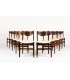 Gianfranco Frattini chairs rosewood and beige linen 1960 set of 10