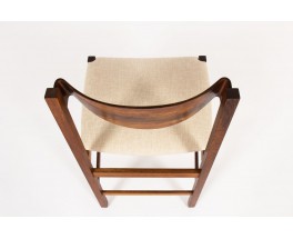 Gianfranco Frattini chairs rosewood and beige linen 1960 set of 10