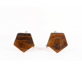 Olavi Hanninen stools in elm edition Mikko Nupponen 1950 set of 2