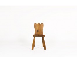 Chairs in oak brutalist design 1950 set of 6