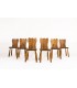Chairs in oak brutalist design 1950 set of 6
