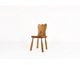 Chairs in oak brutalist design 1950 set of 6