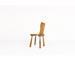 Chairs in oak brutalist design 1950 set of 6