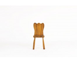 Chairs in oak brutalist design 1950 set of 6