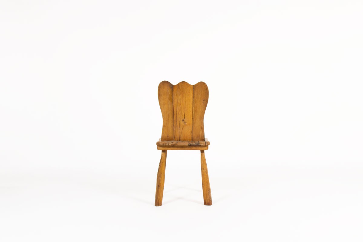 Chairs in oak brutalist design 1950 set of 6
