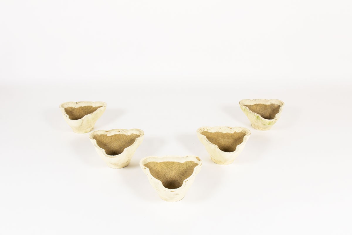 Planters in stone 1950 set of 5
