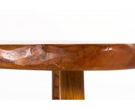 Banc en orme petit modèle design brutaliste 1950