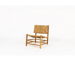 Armchair in ash and straw 1950