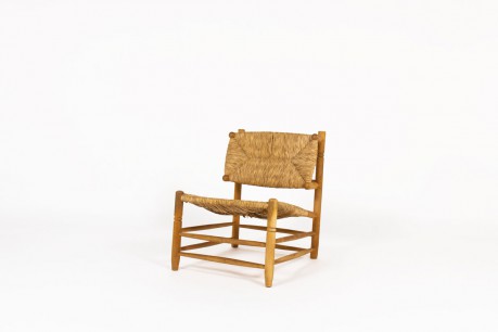 Armchair in ash and straw 1950