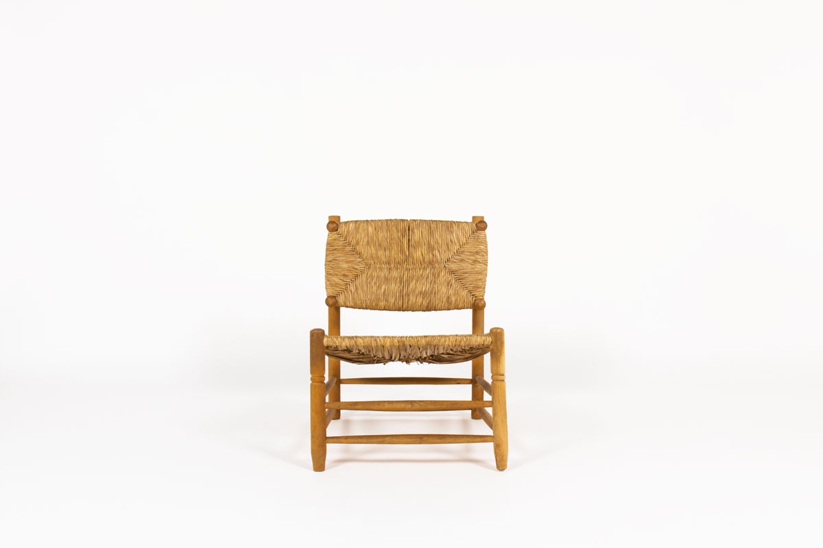 Armchair in ash and straw 1950