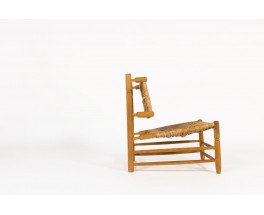Armchair in ash and straw 1950