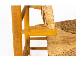 Armchair in ash and straw 1950