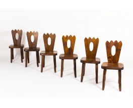 Olavi Hanninen chairs in elm edition Mikko Nupponen 1960 set of 6