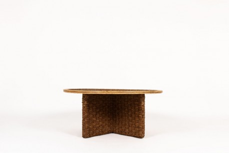 Round coffee table in rope 1950