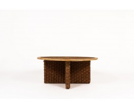 Round coffee table in rope 1950