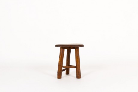 Brutalist stool in tinted pine 1950