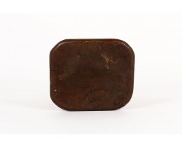 Tabouret brutaliste en pin teinté 1950