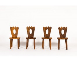 Olavi Hanninen chairs in elm edition Mikko Nupponen 1960 set of 4