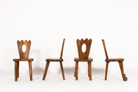 Olavi Hanninen chairs in elm edition Mikko Nupponen 1960 set of 4