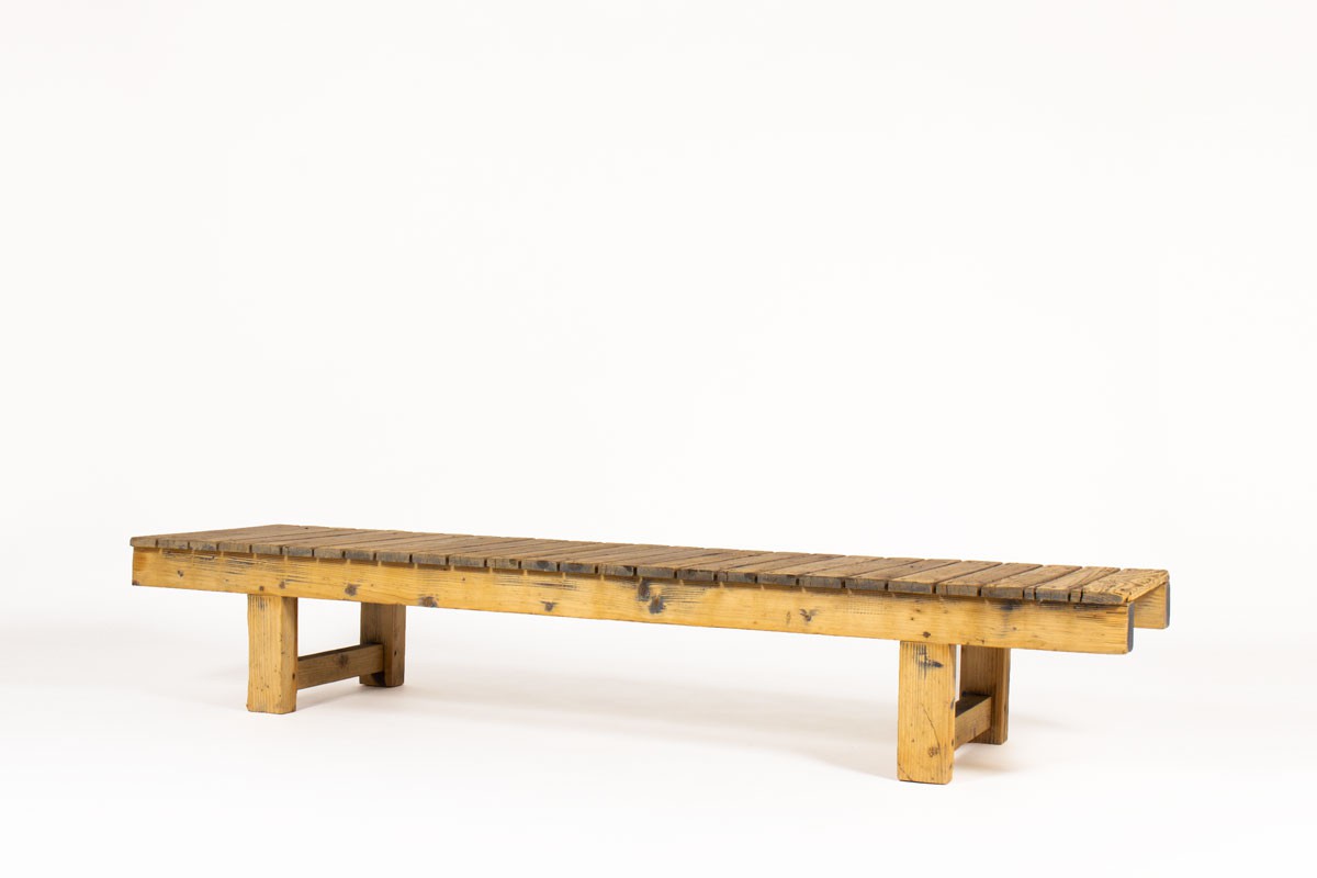 Table basse grand modèle en pin 1950