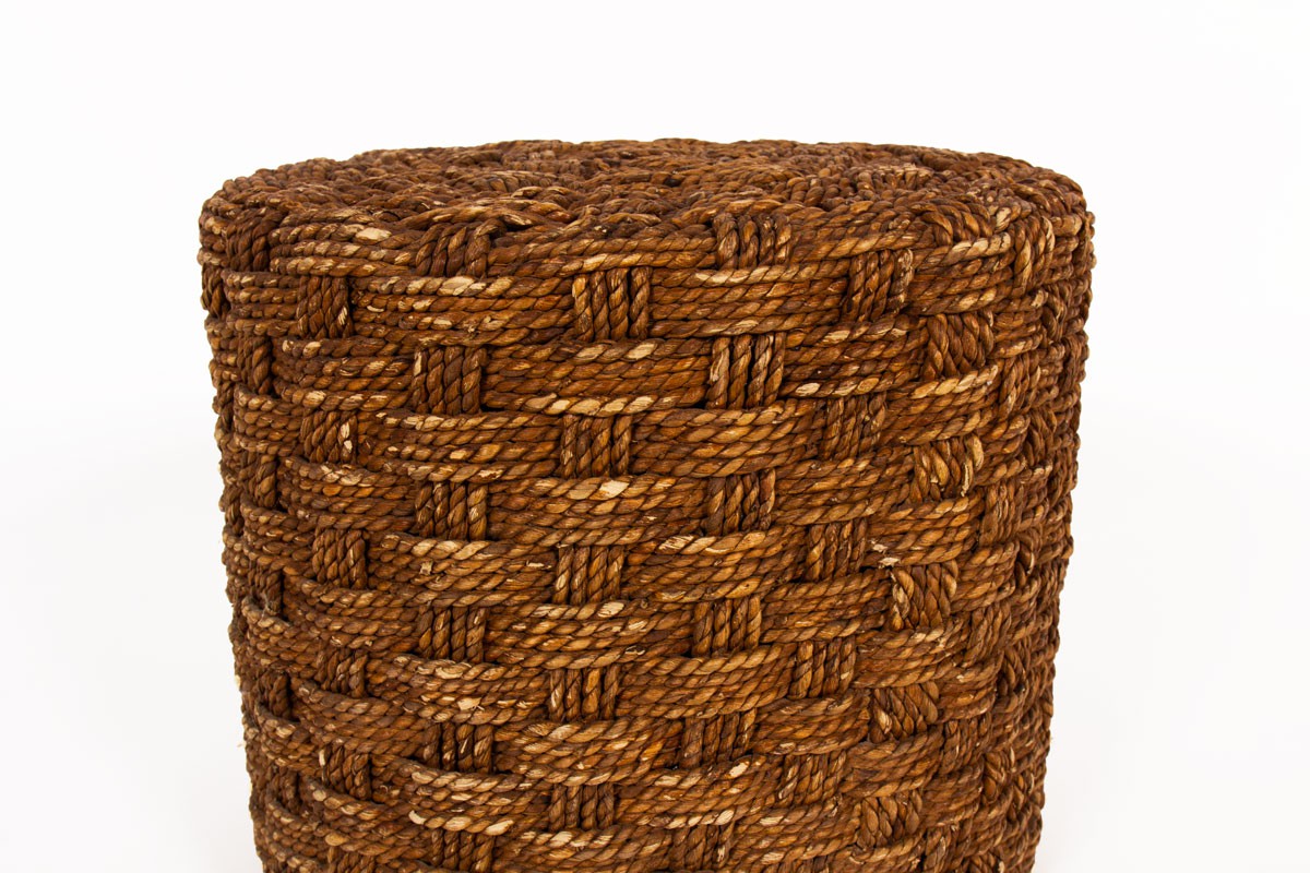 Round stools in braided rope 1950 set of 4