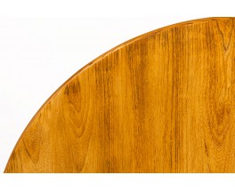 Round dining table with extension in elm edition Maison Regain 1980