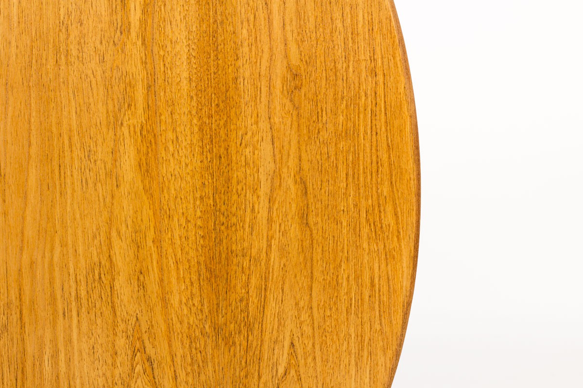 Round dining table with extension in elm edition Maison Regain 1980