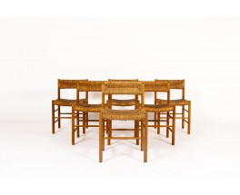 Chairs model Dordogne in ash edition Sentou 1950 set of 6