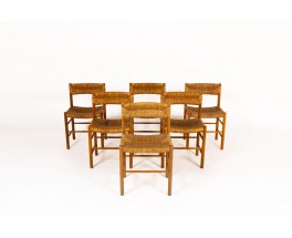 Chairs model Dordogne in ash edition Sentou 1950 set of 6